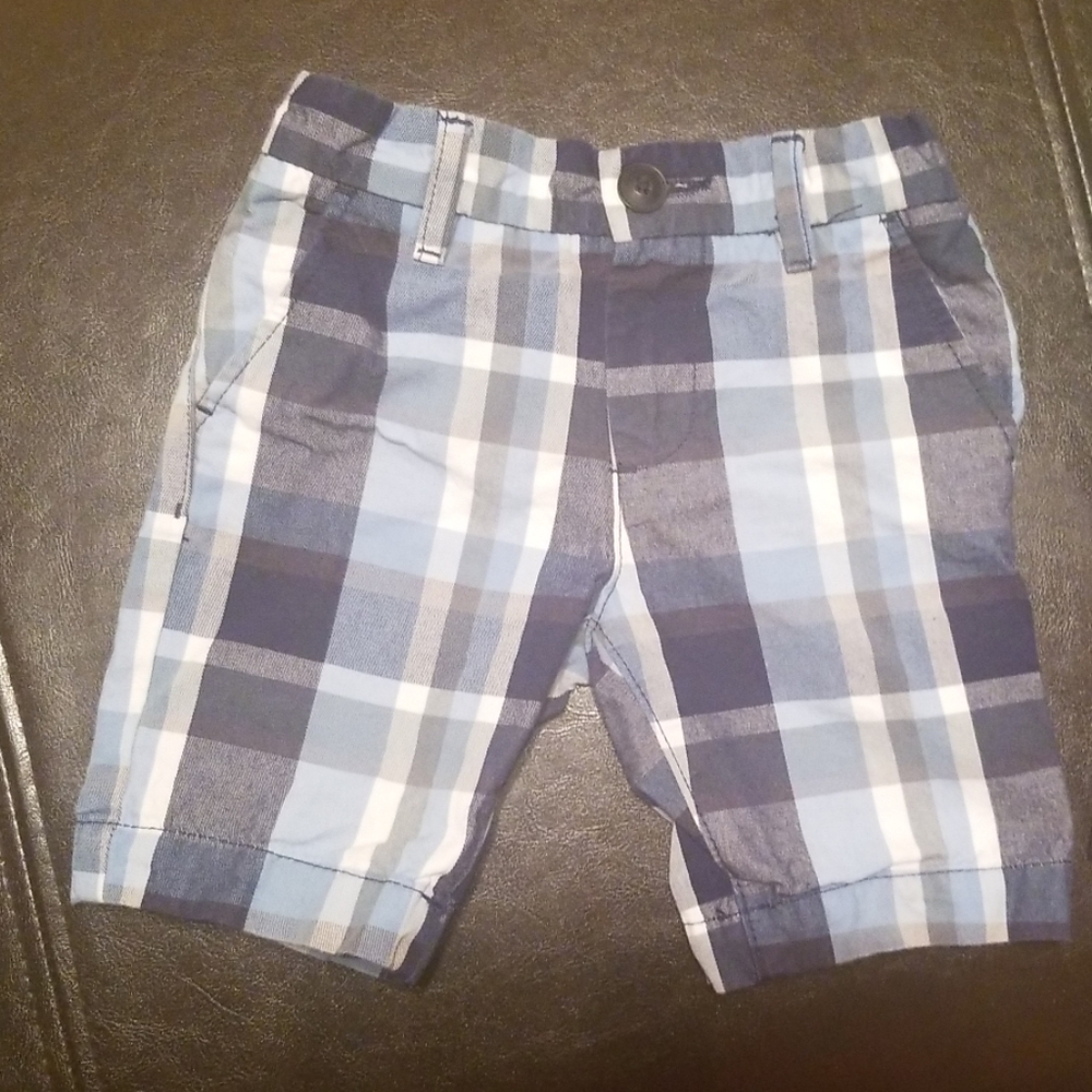H&m blue and green plaid shorts
